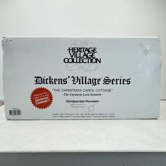 Vtg Department 56 Dickens Village Christmas Carol Cottage Porcelain Lighted 1996 - Picture 3 of 16
